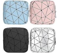 Lot de 2 mini trousses de maquillage en PU portable, 2 couleurs, petit sac à tampon, étanche, sac d'organisation, réutilisable pour le rangement