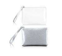 Lot de 2 mini trousses de maquillage Preppy pour sac à main, petite pochette pour produits féminins, cosmétiques, pièces de monnaie, petite pochette de 11,4 x 16,5 cm, approuvée par le stade,