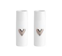 Lot de 2 Mini vases en Forme de cœur Argenté