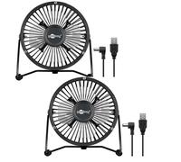 Lot de 2 minis ventilateurs Ø13cm + USB - Stanley