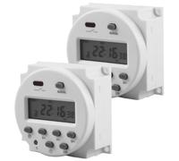 Lot de 2 minuteries 12 V CN101A - Relais horaire numérique programmable LCD - 12 V - Minuterie hebdomadaire numérique LCD - Adaptable à une variété de tâches de contrôle du temps