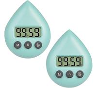 Lot de 2 minuteurs de douche numériques pour enfants et adultes, minuteur étanche avec alarme et ventouse, économie d'énergie, minuteur pour la maison, la cuisine, la salle de bain, les thermomètres