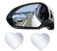 Lot de 2 Miroir Angle Mort Voiture en Forme de Cœur, Rétroviseur 360° Réglable et Miroir Convexe HD Auto-Adhésif, Accessoire Voiture Femme pour Sécurité et Stationnement, Universel