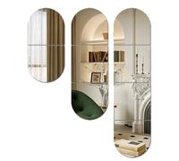 Lot de 2 miroirs autocollants HD en acrylique pour murs, miroir de sécurité pleine longueur, miroirs à coller sur le mur, maquillage mural, grand pour entraînement, salle de sport, couloir, chambre