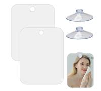 Lot de 2 miroirs de douche portables anti-buée pour rasage avec ventouse amovible en acrylique incassable pour camping, voyage, maquillage