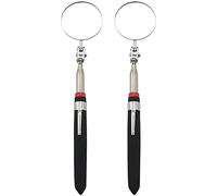 Lot de 2 miroirs d'inspection télescopiques ronds de 5,1 cm, s'étend jusqu'à 62 cm, noir