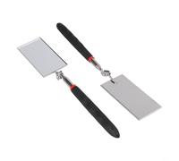 Lot de 2 miroirs télescopiques rectangulaires en acier inoxydable pour poignée de rétroviseurs d'inspection réglables avec tête rotative en acier et verre difficile à atteindre