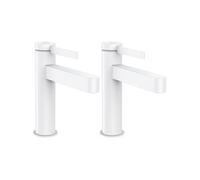 Lot de 2 mitigeurs lavabo Finoris 110 CoolStart avec bonde Push-Open Blanc mat