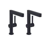 Lot de 2 mitigeurs lavabo Finoris 230 + bonde Push-Open Noir mat