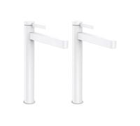 Lot de 2 mitigeurs lavabo Finoris 260 + bonde Push-Open Blanc mat