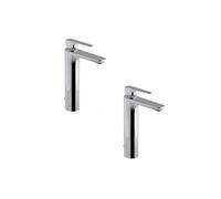 Lot de 2 mitigeurs lavabo haut Aleo+ avec vidage chromés