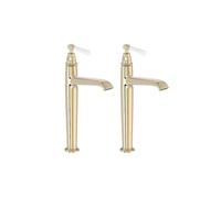 Lot de 2 mitigeurs lavabo haut Cléo 1889 or beige