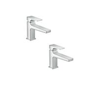 Lot de 2 mitigeurs lavabo Metropol 100 bec long et bonde Push-Open