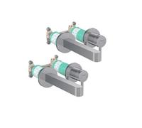 Lot de 2 mitigeurs lavabo mural Finoris 165 mm + bonde à écoulement libre Chromé + Corps encastré