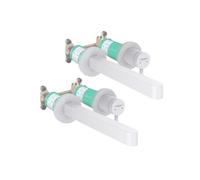 Lot de 2 mitigeurs lavabo mural Finoris 255 mm + bonde à écoulement libre Blanc mat + Corps encastré