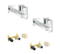 Lot de 2 mitigeurs lavabo mural GROHE Eurocube M + corps encastré