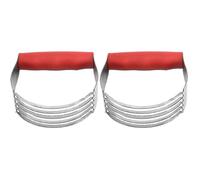 Lot de 2 mixeurs à pâtisserie et pétrins à pâte en acier inoxydable - Coupe-crème manuel ergonomique pour la pâtisserie et la cuisine