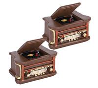 Lot de 2 modèles de phonographes rétro en résine pour Maison de poupée, Gramophone Vintage, Ornement Artisanal, présent, mobilier de Bureau, décoration d'intérieur, Statue pour