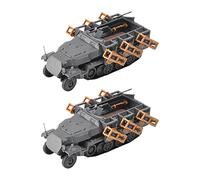 Lot de 2 modèles de réservoir allemand SdKfz 251 à l'échelle 1:72 4D de combat de l'armée en plastique pour véhicule lourd à collectionner