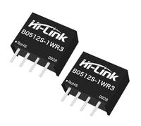 Lot de 2 modules d'alimentation d'isolement 1WR3 42 mA-1 W DC-DC 1500 VDC avec protection durable contre les courts-circuits (B0512S-1WR3)