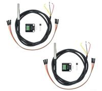 Lot de 2 modules de capteur de température avec sonde en métal pour Raspberry Pi pour Arduino - Thermomètre numérique étanche pour eau du sol