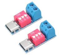 Lot de 2 modules de déclenchement USB C - Tension réglable de 5 V à 20 V - Dispositif QCDecoy pour protocoles de charge rapide - Module de tension réglable
