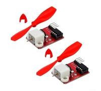 Lot de 2 modules de moteur de ventilateur L9110 5 V avec hélice de 75 mm - Suppression d'incendie - Compatible avec Arduino DIY Robotics - Flux d'air précis contrôlé par polarité - Compact - 50 x 26 x