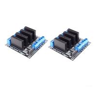 Lot de 2 modules de relais à 4 canaux 5 V DC Solid State, commutateur de déclenchement bas niveau pour Arduino pour contrôle industriel Raspberry Pi, réponse rapide anti-interférences