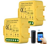 Lot de 2 modules d'interrupteur de volet roulant WiFi intelligent : module de commutateur de volet roulant WiFi Tuya 2,4 GHz Alexa Smart commande de volet roulant, contrôle par application, minuterie