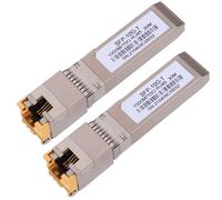Lot de 2 modules en cuivre SFP+ RJ45 1.25/2.5/5/10G - Jusqu'à 30 m avec compatibilité CAT.6a/7 pour émetteur-récepteur SFP 10GBase-T Cisco, Ubiquiti, Netgear, D-Link, Supermicro, TP-Link, Mikrotik,