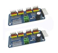 Lot de 2 modules PCA9685, 16 canaux 12 bits PWM Servo Motor Driver IIC Module pour robot Arduino