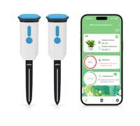 Lot de 2 moniteurs intelligents WiFi pour plantes en pot, application Smart Life 2,4 GHz, sans hub, alertes d'humidité et de température, enregistrements historiques, exportation de données, IP66