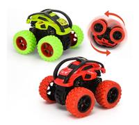 Lot de 2 Monster Truck, voiture jouet pour enfants de 3 à 10 ans, grandes roues en caoutchouc 4x4 Power véhicules à inertie, 360° Stunt-Rotation, voitures de course ensembles de jeu pour enfants, 1:64