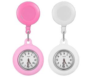 Lot de 2 montres d'infirmière pratiques, montres de poche rétractables à clip pratique