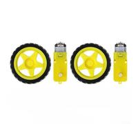 Lot de 2 moteurs à engrenages CC avec roues en plastique pour robot Arduino Smart Car projets d'apprentissage éducatif et utilisation en compétition