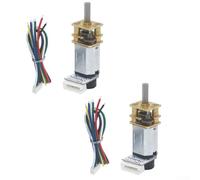 Lot de 2 moteurs à engrenages en métal DC 6 V, encodeur à couple élevé, moteur de boîte de vitesses pour moteur électrique GA12 pour N20 (150 tr/min)