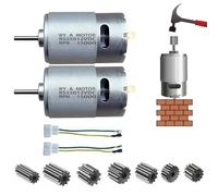 Lot de 2 moteurs d'entraînement électriques 12 V RS550 15 000 tr/min pour la mise à niveau des roues électriques, moteur 18 V pour enfants, moteur 6 V-18 V CC à arbre rond - Haute puissance et couple