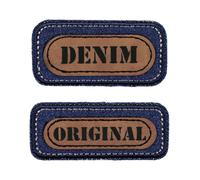 Lot De 2 Motifs Décoratifs Denim Thermocollants Prym ¿ Créativité & Réparation Textile Avec Style ! Taille : 30 Mm X 61 Mm. Color : Bleu