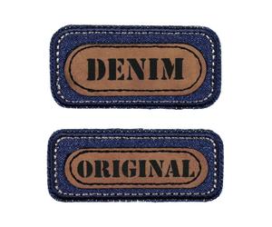 Lot De 2 Motifs Décoratifs Denim Thermocollants Prym ¿ Créativité & Réparation Textile Avec Style ! Taille : 30 Mm X 61 Mm. Color : Bleu
