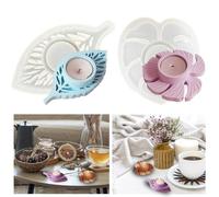 Lot de 2 moul en silicone pour bougie et chauffe-plat - Moule en silicone - Bougeoir en résine époxy - Artisanat