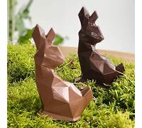 LOT DE 2 Moulage chocolat de Pâques FLAVIEN LE LAPIN ORIGAMI 2x40g - chocolat de Pâques - Fabrication 100 % artisanale et Française - chocolat lapin poule cloche poussin oeuf