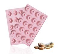 Lot de 2 Moule à kouglof silicone Mini moule à kouglof - Moule à pâtisserie Petit modèle traditionnel Paris Savarin avec revêtement antiadhésif 29X19.5X2.2cm