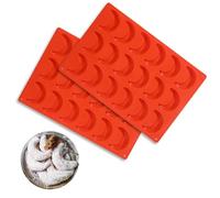 Lot de 2 Moule à Pâtisserie Silicone,Moule en Silicone,Moules à Croissant à la Vanille, Moules à Chocolat, Moules à Gâteau à Croissant à la Vanille pour Accessoires de Pâtisserie