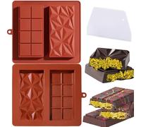 Lot De 2 Moule À Tablette De Chocolat Profond, Anti Adhési Fmoule Silicone Tablette de Chocolat, Moules À Chocolat Profonds pour Faire du Chocolat