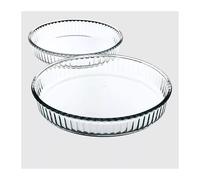 Lot de 2 Moule à tarte Tourtière en verre 26 + 32 cm Menastyl