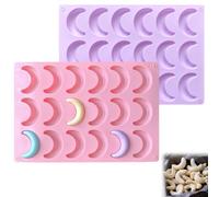 Lot de 2 Moule à Vanillekipferl en Silicone, Plaque de Cuisson pour Vanillekipferl pour Friteuses à Air Chaud/Fours, Moule à Biscuits pour Croissants à la Vanille, Pâtisseries et Chocolats