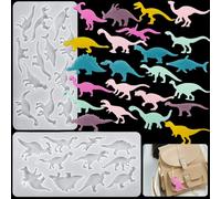 Lot de 2 Moule Dinosaure Resine Epoxy Moulage Moules en Silicone Animal 3D pour Couler la Résine Moule de Coulée Bijoux pour Bricolage Pendentif Bracelet Porte-Clés