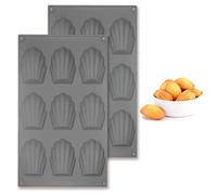 Lot de 2 Moule Madeleine Silicone, Antiadhésif pour Muffins, Chocolat | Moule À Madeleines En Silicone Antiadhésif À 9 Cavités, Résiste De -40 °C À 230 °C, Lavable Au Lave-Vaisselle, Sans BPA