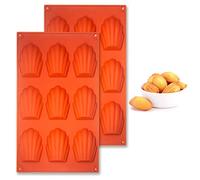 Lot de 2 Moule Madeleine Silicone, Antiadhésif pour Muffins, Chocolat | Moule À Madeleines En Silicone Antiadhésif À 9 Cavités, Résiste De -40 °C À 230 °C, Lavable Au Lave-Vaisselle, Sans BPA
