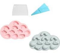 lot de 2 moules 3D en silicone En forme de goutte d'arc-en-ciel nuageux, gâteau 3D en fondant, nourriture, gelée, glaçons, moule à coller en forme de goutte, porte-clés, moule en résine silicone